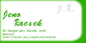 jeno racsek business card